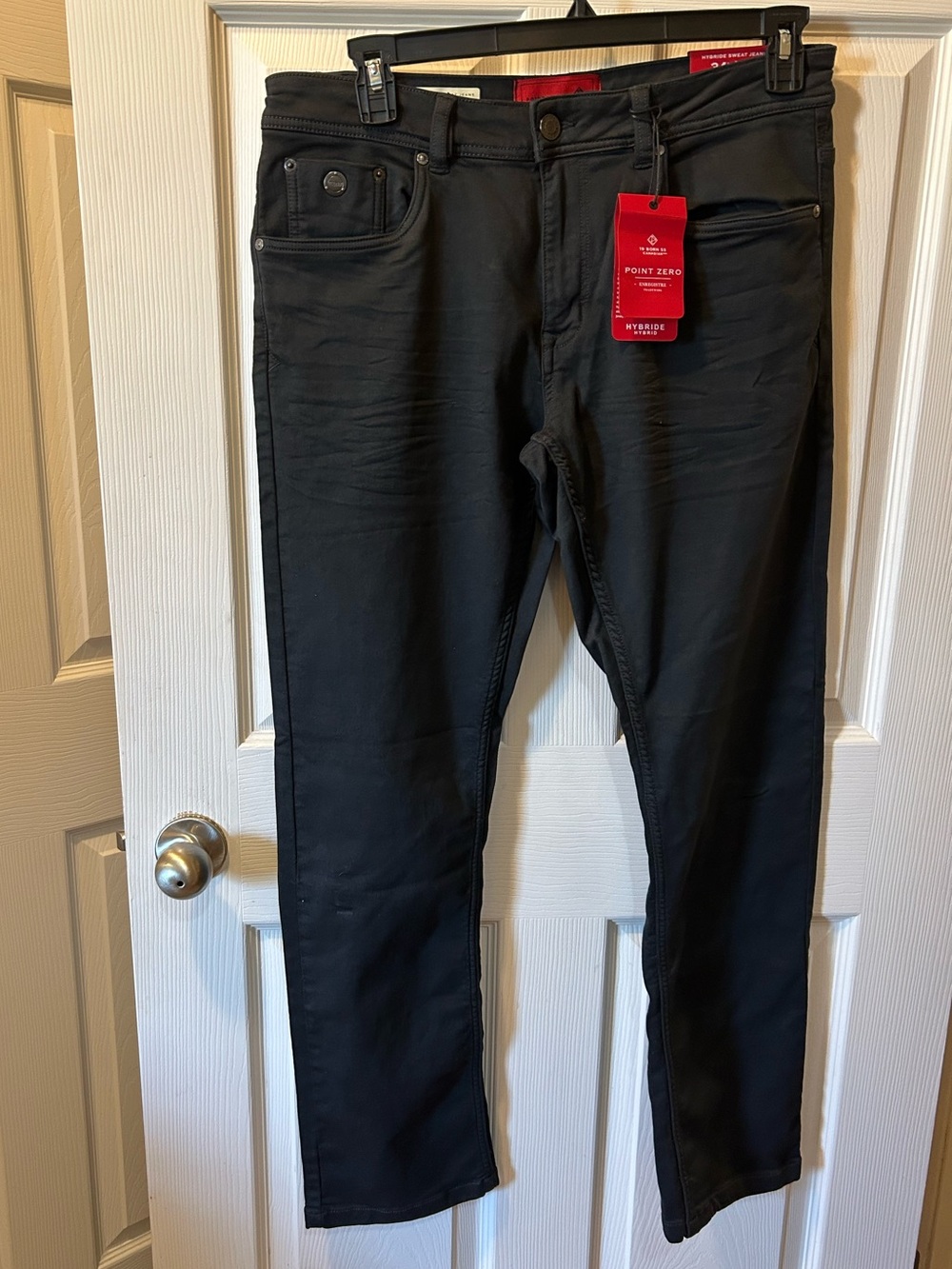 Point Zero 34/32 Men’s Black Sweat Jeans SAM Hybrid Sweat Jeans NWT